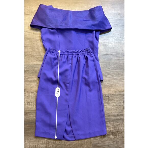 VTG 80's Michael Marcella Purple Off Shoulder Top w/Bow & Pencil Skirt Suit 4 - Picture 15 of 15